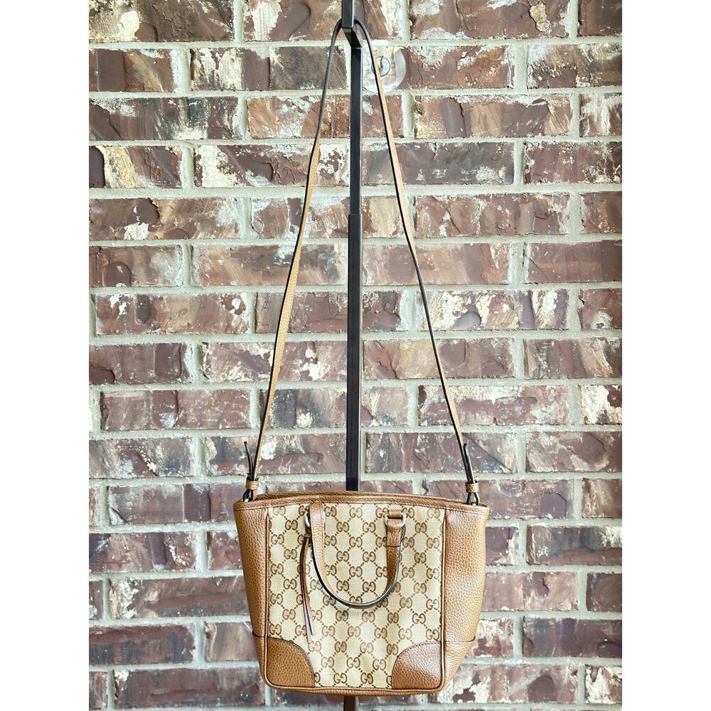 Gucci Bree Convertible Tote GG Canvas with Leather Small Brown 73842